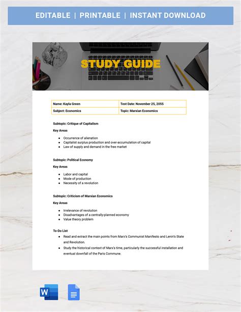 how to create a study guide on microsoft word