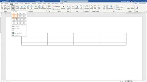 how to create a table from text in word