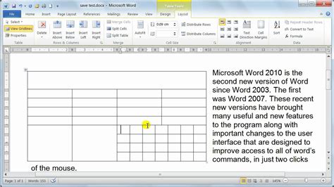 how to create a table in microsoft word 2010