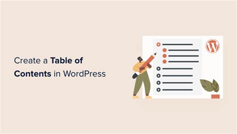 how to create a table of contents in wordpress posts and pages