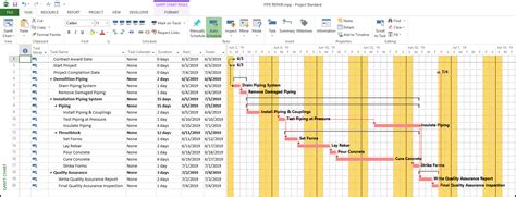 how to create a task calendar in ms project