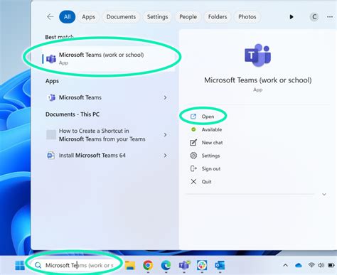 how to create a teams file shortcut on desktop