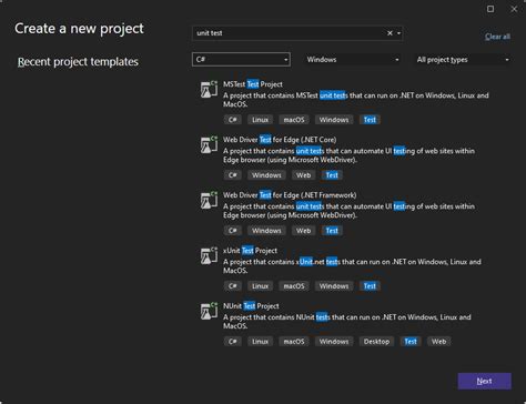how to create a test project in visual studio 2022