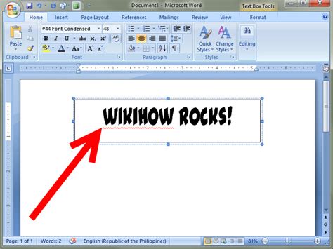 how to create a text box in word