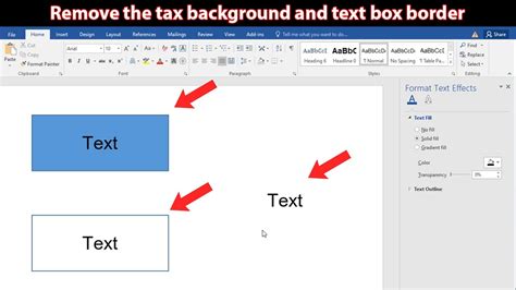 how to create a text box in word without lines