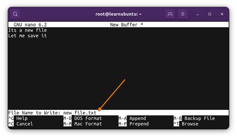 how to create a text file in command line ubuntu