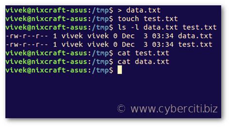 how to create a text file in linux shell