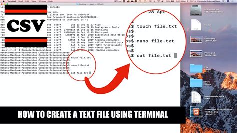 how to create a text file on mac terminal