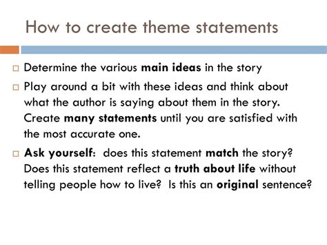 how to create a theme statement