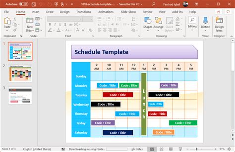 how to create a timetable in powerpoint