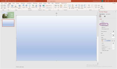 how to create a transparent gradient in powerpoint