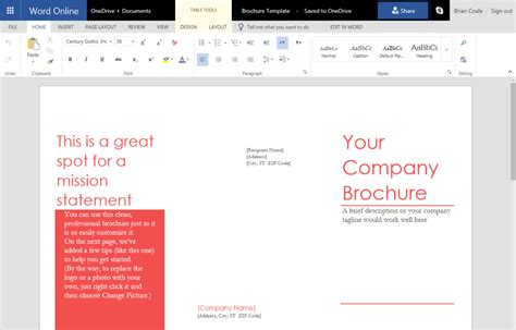 how to create a trifold pamphlet in word
