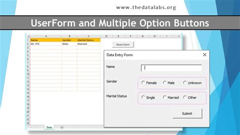 how to create a userform in excel using vba