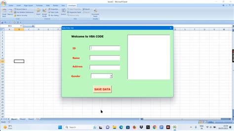 how to create a userform in excel vba