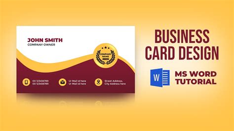 how to create a visiting card in ms word