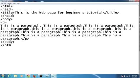 how to create a webpage using html on notepad