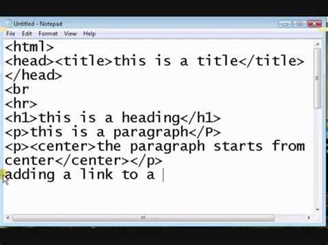 how to create a website using html on notepad pdf download