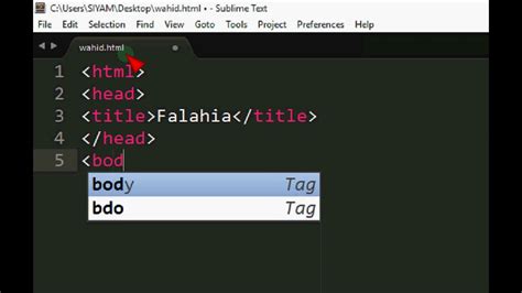 how to create a website using html on sublime text