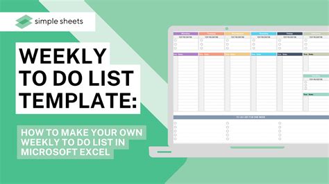 how to create a weekly to do list in excel