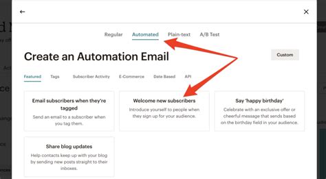 how to create a welcome email in mailchimp