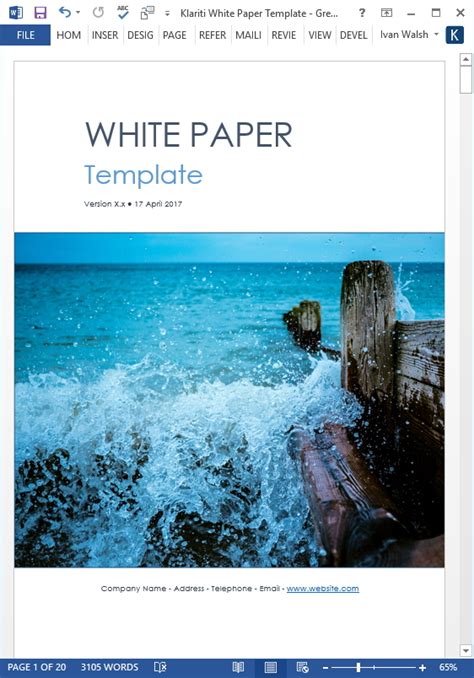 how to create a white paper in microsoft word