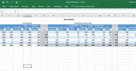 how to create a wip report