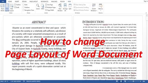 how to create a word document with different page layouts
