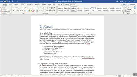 how to create a working document in word