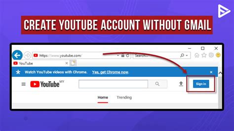 how to create a youtube channel without gmail