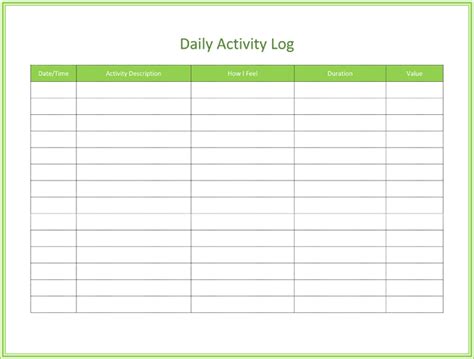 how to create activity log