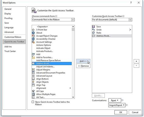 how to create address book in microsoft word