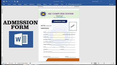 how to create admission form in ms word