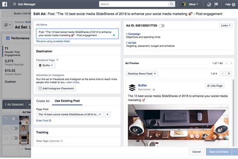 how to create ads manager for facebook page