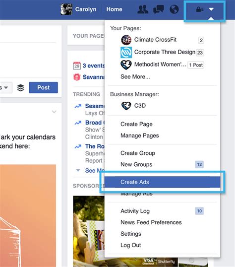 how to create ads on facebook business page