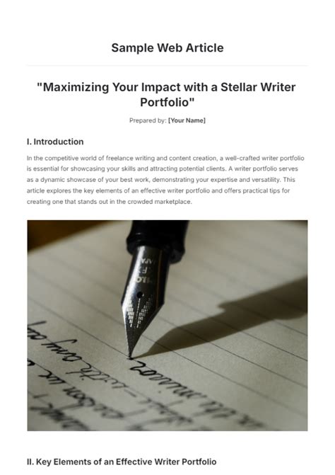 how to create an article sample