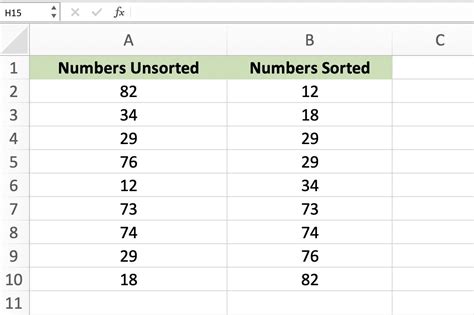 how to create an ascending list of numbers in excel