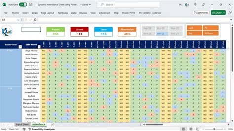 how to create an attendance tracker in excel