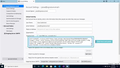 how to create an html email signature in thunderbird