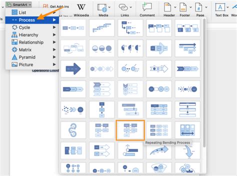 how to create an interactive flowchart in word