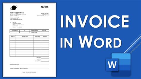 how to create an invoice in word document