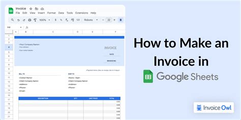 how to create an invoice on google sheets