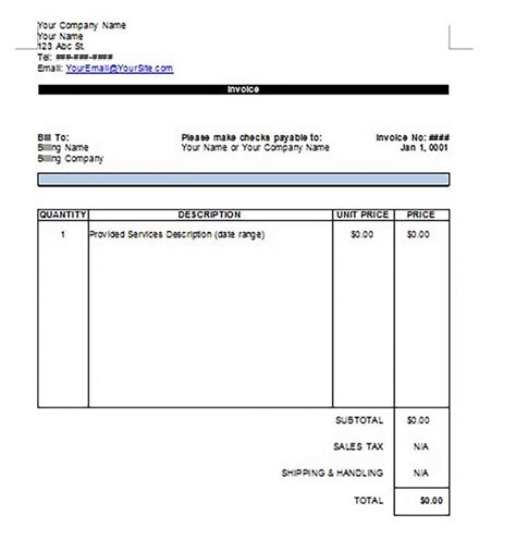 how to create an invoice template in google docs