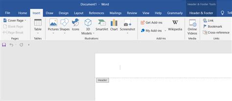 how to create and save a custom header in word