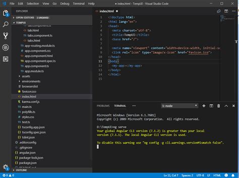how to create angular project in visual studio code step by step