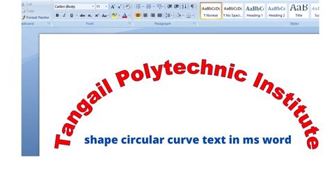 how to create arc shape text in word