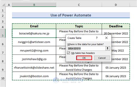 how to create auto email in excel