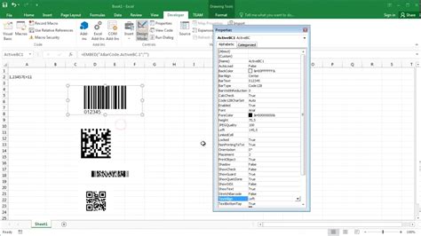 how to create barcode in excel 2016