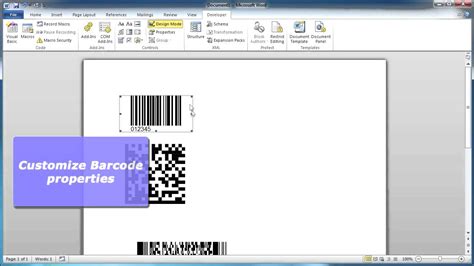 how to create barcode in word 2010