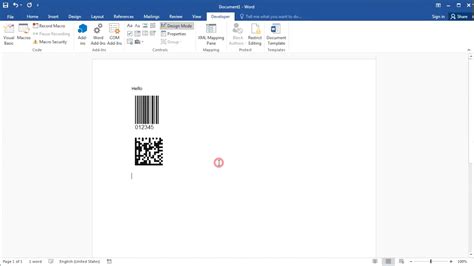 how to create barcodes in word 2016