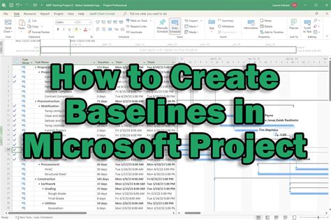 how to create baseline in ms project